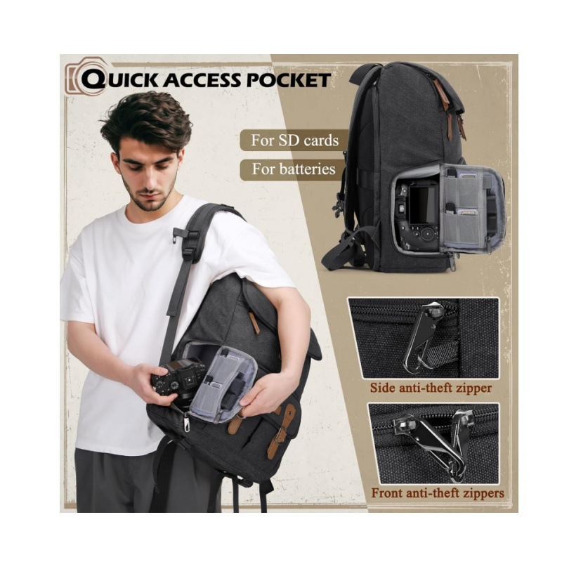DSLR dual-shoulder camera bag, - Drone Camera Waterproof 评论和价格