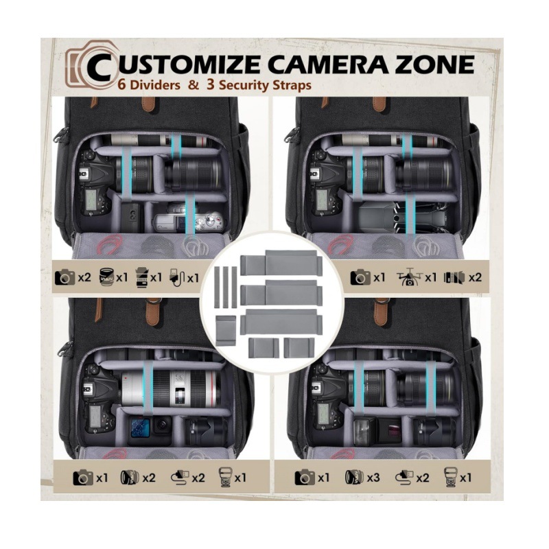 DSLR dual-shoulder camera bag, - Drone Camera Waterproof 评论和价格