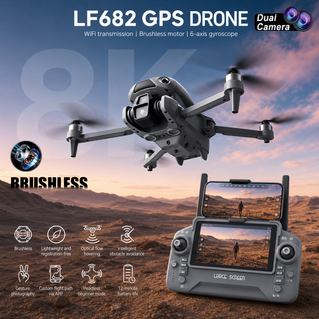 New LF682 Drone 8K Dual Camera - Drone Camera Professional 评论和价格